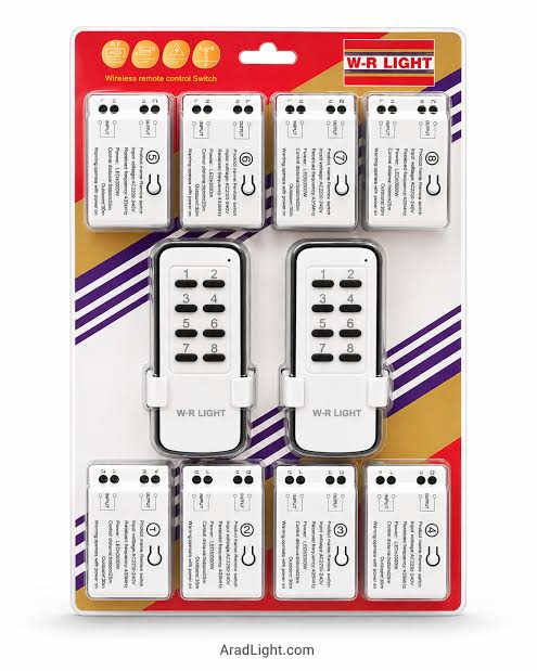 ریموت کنترل ۸ کانال مجزا بی‌سیم W-R LIGHT