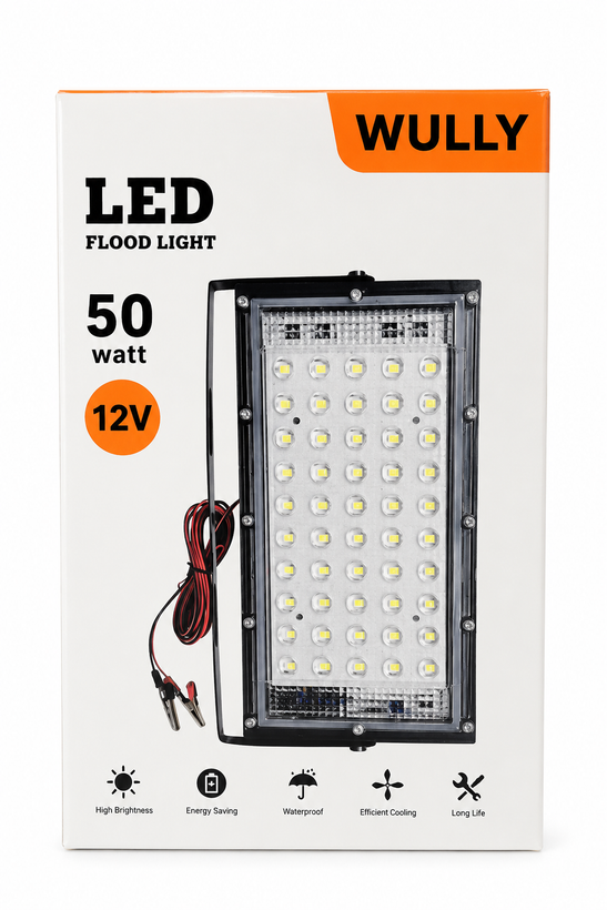 روژکتور LED بیلبوردی WULLY مدل ۵۰ وات ۱۲ ولت