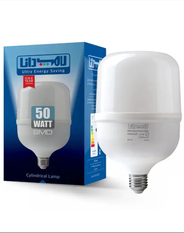 لامپ LED SMD دانا ۵۰ وات پایه E27 مدل استوانهای